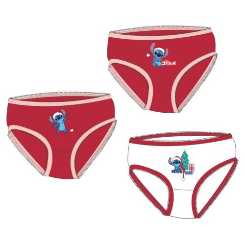 Disney Lilo and Stitch Christmas children's underwear, panties 3 pieces/package 6/8 years