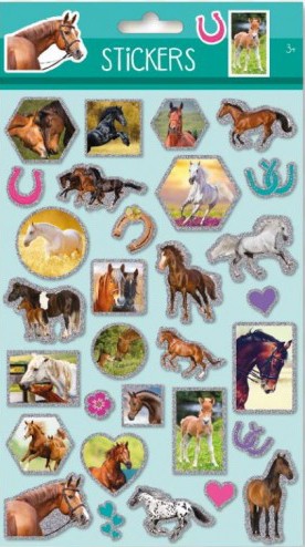 Horses holographic foam sticker