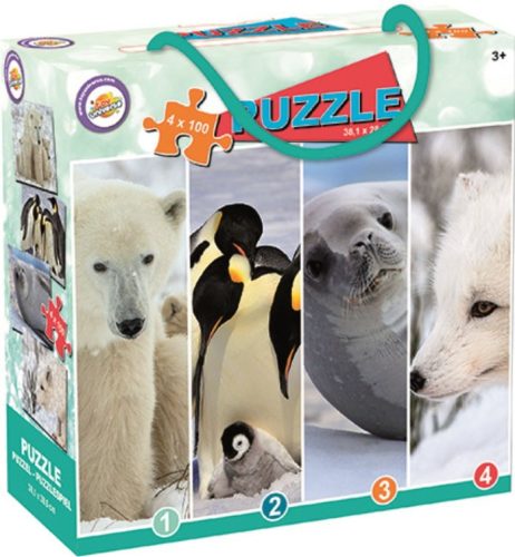 Animals Snow puzzle 4x100 pieces