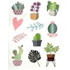 Colour Cactus Plant Sticker Set 3 Sheets