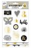 Colour Black Gold sticker set 3 sheets