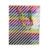 Colour Striped glitter gift paper bag 18x10x23 cm