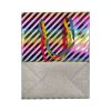 Colour Striped glitter gift paper bag 18x10x23 cm