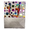 Colour Shapes glitter paper gift bag 18x10x23 cm