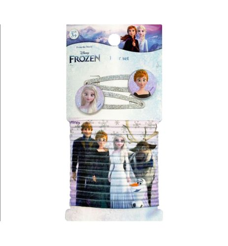 Disney Frozen Snow Friends snap hair clip and hair elastic set, 14 pieces