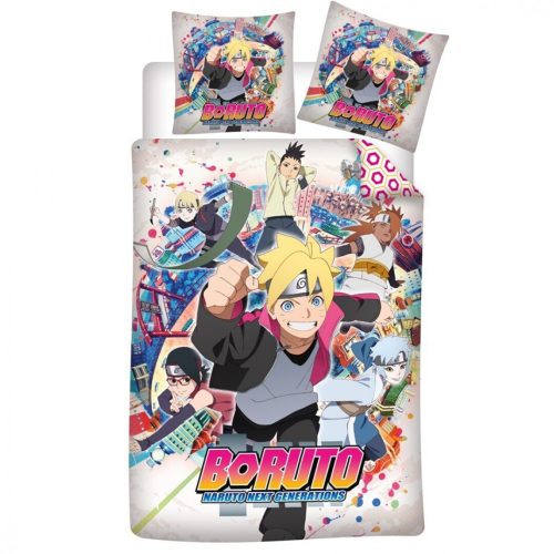 Naruto Ninja Squad Boruto bedding cover 140×200cm, 63×63 cm microfibre