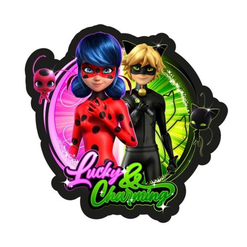 Miraculous Ladybug Lucky Lucky shaped, decorative pillow 36x33 cm