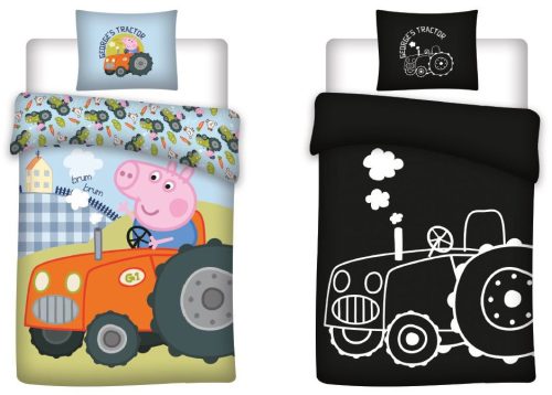 Peppa Pig George's Tractor glow-in-the-dark children's bedding set 100x135cm, 40x60cm