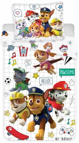 Paw Patrol Grid kids' bed linen set 100×140cm, 40×45 cm