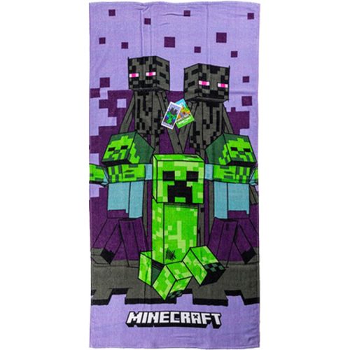 Minecraft Purple bath towel, beach towel 70x140cm