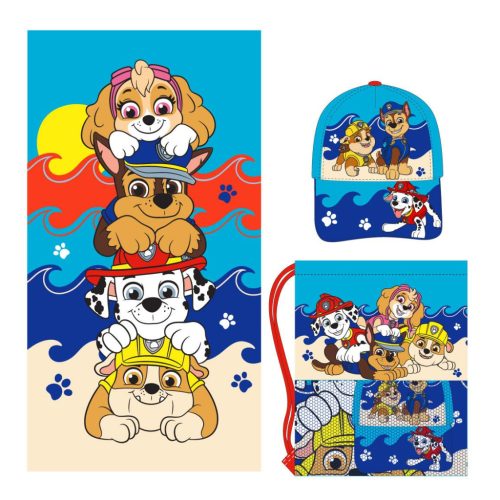 Paw Patrol towel, gym sack, baseball cap set