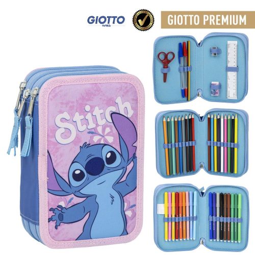 Disney Lilo and Stitch Hibiscus 3-layer filled pencil case