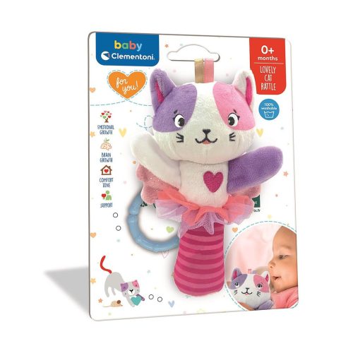 Cat Lovely plush baby rattle Clementoni