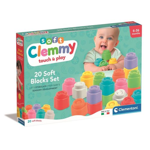 Colour Clemmy soft building block set 20 pcs Clementoni