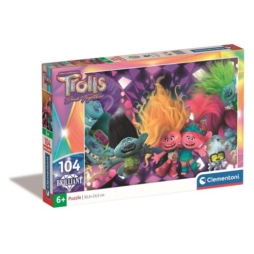 Trolls Party 104-piece Brilliant Puzzle Clementoni