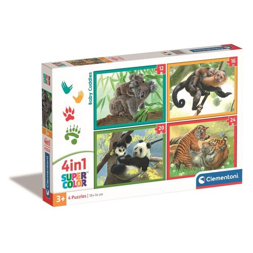 Animals Baby Cuddles 4-in-1 Puzzle Clementoni