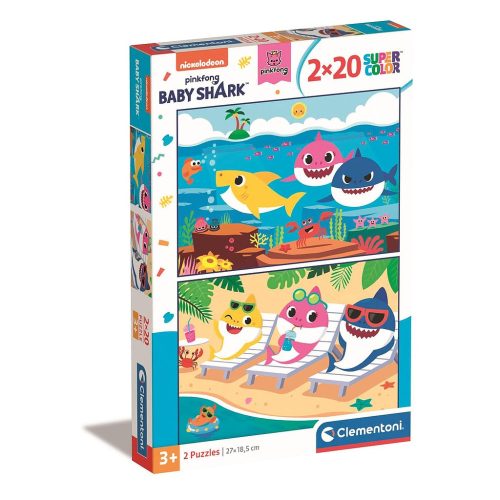 Baby Shark Beach 2x20-piece Clementoni puzzle