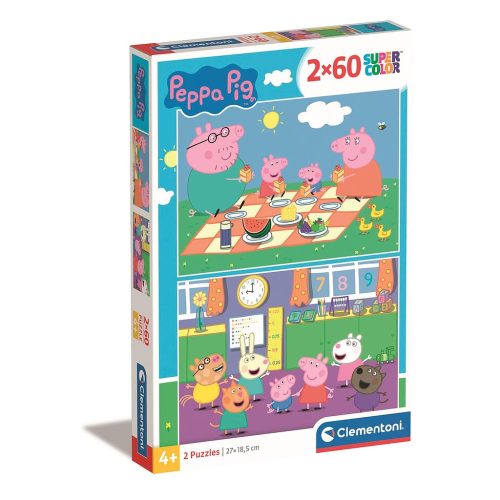 Peppa malac Picnic and School 2x60 db-os puzzle Clementoni