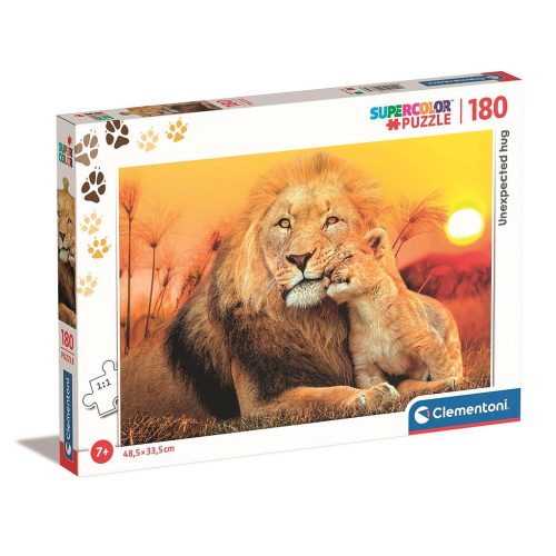 Animals Lion Unexpected Hug 180-piece Puzzle Clementoni