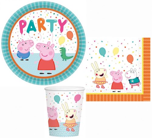 Peppa Pig Confetti party set with 32 pieces and 23 cm plates