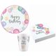 Happy Birthday Happy Birthday Pastel Party Set 36 pcs with 23 cm plate