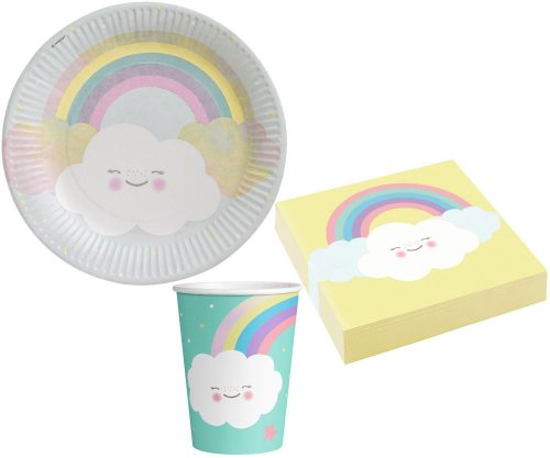 Rainbow and Cloud Rainbow and Cloud Party set with 36 23 cm plates