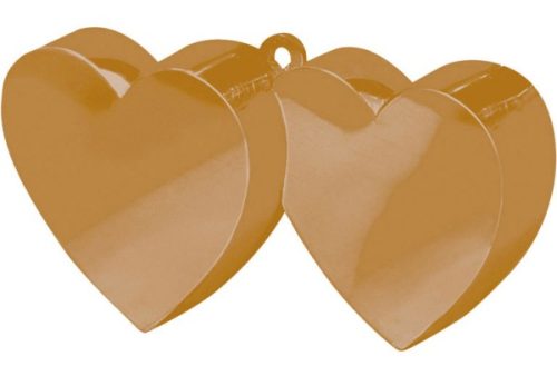 Wedding Gold, Gold double heart balloon, balloon weight