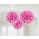 Colour Bright Pink Pink hanging pom pom decoration 3 pcs