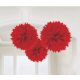 Colour Apple Red Red Hanging Pom Pom Decoration 3-pack