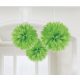 Colour Kiwi Green Green hanging pom pom decoration, pack of 3