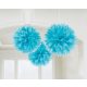 Colour Caribbean Blue Blue Hanging Pom Pom Decoration, Set of 3