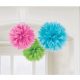 Colour Multicolour hanging pom pom decoration set of 3