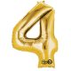 Number Gold, Giant Number 4 Foil Balloon 91*60 cm