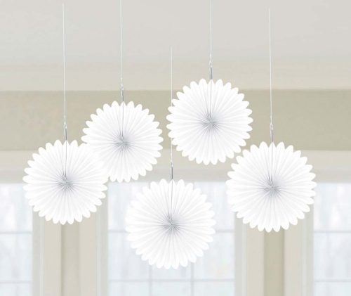 White mini hanging decoration 5 pcs set