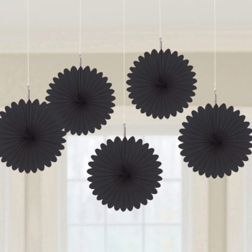 Black, Black mini hanging decoration 5 pcs set