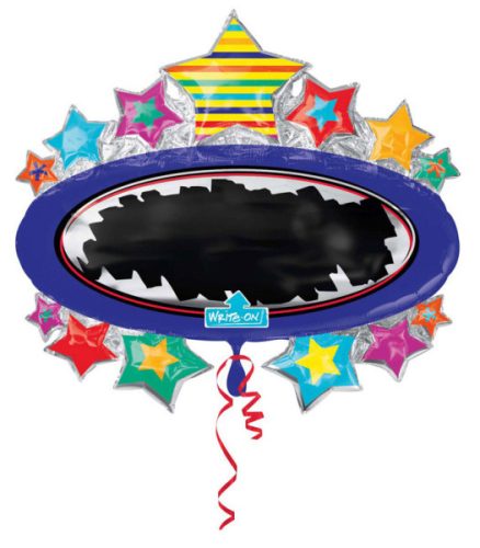 Colour Black Board Star foil balloon 78 cm