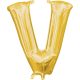 Number Gold, Gold Mini V Letter Foil Balloon 33 cm