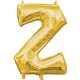 Number Gold, Gold mini Z letter foil balloon 33 cm