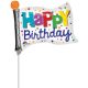 Happy Birthday Happy Birthday flag mini foil balloon 25 cm (WP)