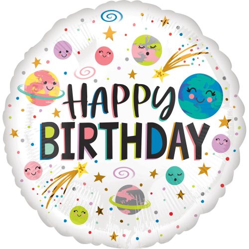 Happy Birthday Galaxy foil balloon 43 cm