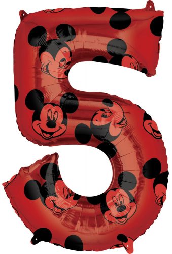 Disney Mickey  Red foil balloon number 5, 66 cm