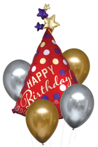 Satin Luxe Happy Birthday foil balloon 5 pcs set