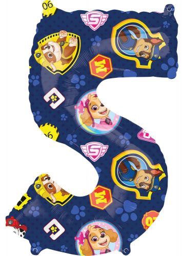 Paw Patrol Foil balloon number 5 - 66 cm