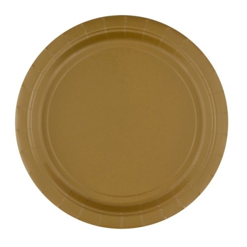 Colour Gold Golden Paper Plate 8 pcs 23 cm