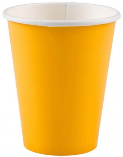 Colour Sunshine Yellow Yellow paper cup pack of 8 250 ml