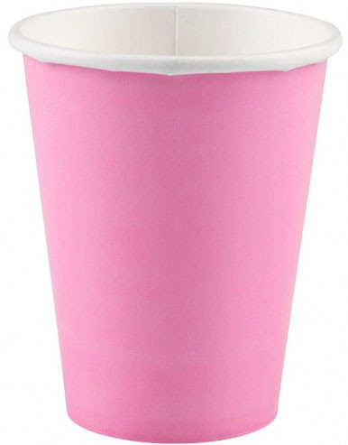 Colour Pink New Pink paper cup set of 8 250 ml