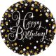 Happy Birthday Gold Happy Birthday Paper Plate, 8 pcs, 23 cm