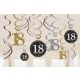 Happy Birthday Gold Happy Birthday 18 Ribbon Decoration 12 pcs Set