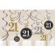 Happy Birthday Happy Birthday Gold 21 Ribbon Decoration Set of 12