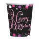 Happy Birthday Pink Happy Birthday paper cup set of 8 250 ml